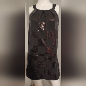 White House Black Market Black  Sequin Halter Mini Dress